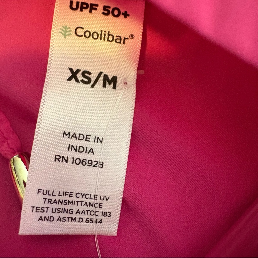 Coolibar NWT Pink Trim and White Patterned Kimono Dress - Picture 8 of 10